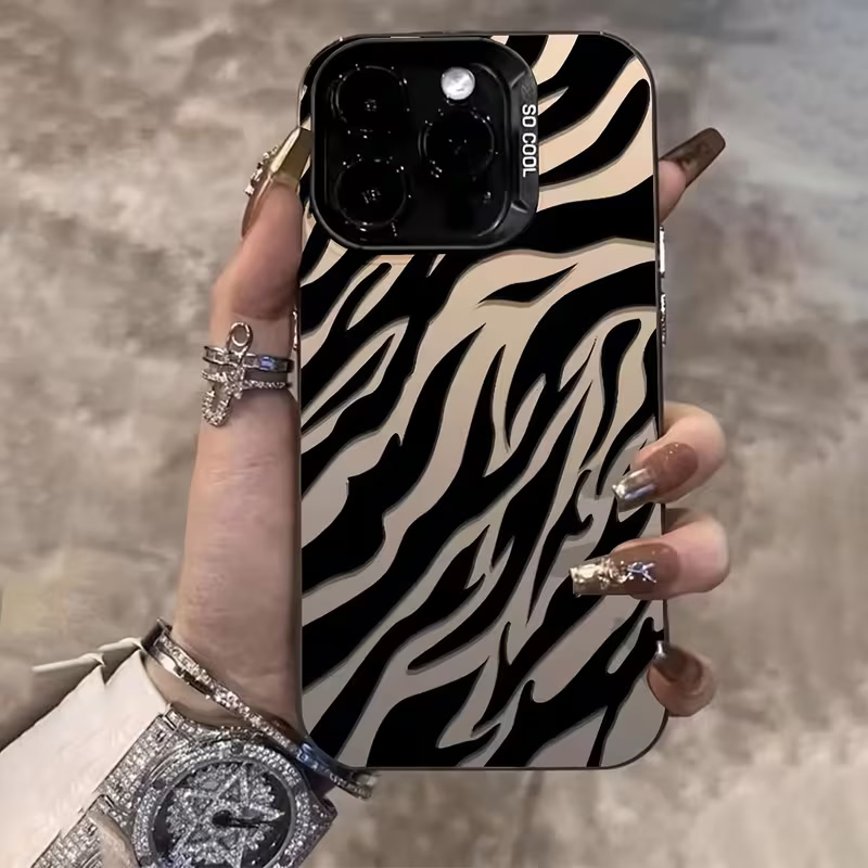 Apple Iphone 15 Pro Max - 얼룩말 패턴 블랙 고급 IMD 충격