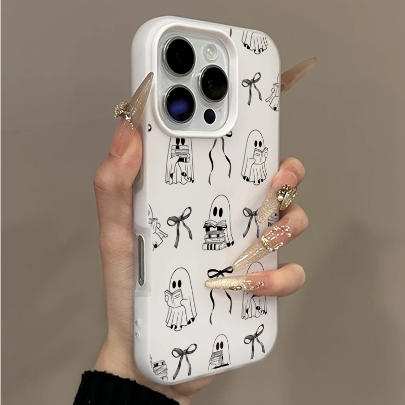 Apple Iphone 15 Pro Max - 귀여운 할로윈 책 모양 유령 리본